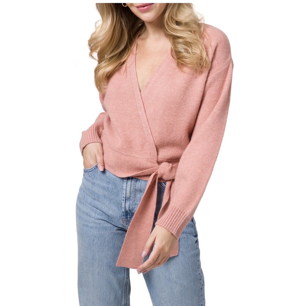 WAYF $89 Davey Wrap Cardigan Blush Pink Size Medium